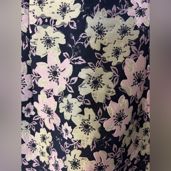 Talbots Floral Embroidered Sheath Dress Sz 6 Navy Blue Shimmer Evening - Picture 2 of 7